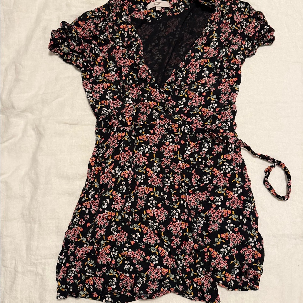LOFT Floral Wrap Romper